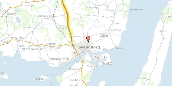 Trafikstøjkort på Tvedvej 116, 5700 Svendborg