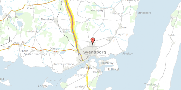 Trafikstøjkort på Tvedvej 165, 5700 Svendborg