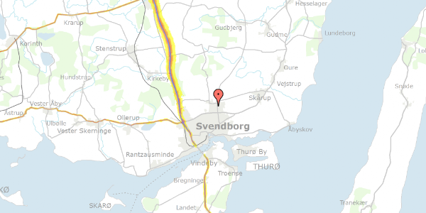 Trafikstøjkort på Tvedvej 187, 5700 Svendborg