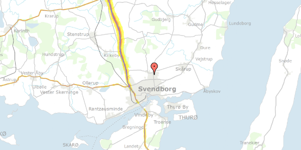 Trafikstøjkort på Tvedvej 192, 5700 Svendborg