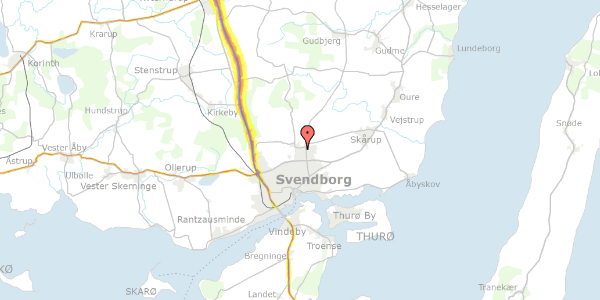 Trafikstøjkort på Tvedvej 202, 1. , 5700 Svendborg