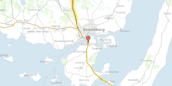 Trafikstøjkort på Valmuevej 6, 5700 Svendborg