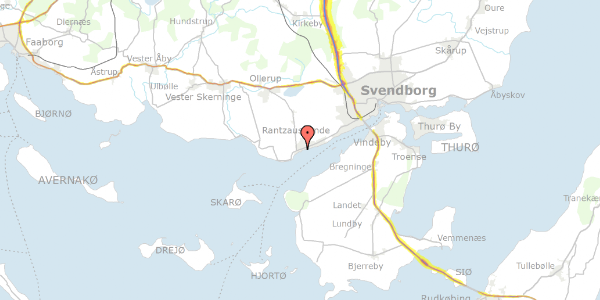 Trafikstøjkort på Vesterrøn 1, 5700 Svendborg