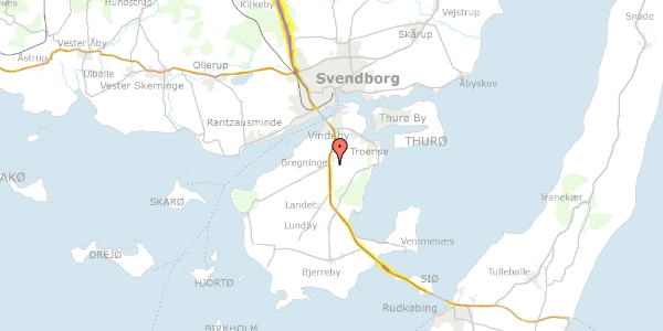 Trafikstøjkort på Vievænget 7, 5700 Svendborg