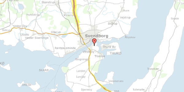 Trafikstøjkort på Vindeby Tværvej 30, 5700 Svendborg