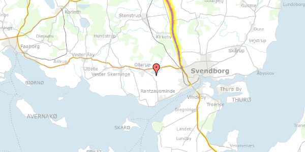 Trafikstøjkort på Ærtevej 115, 5700 Svendborg