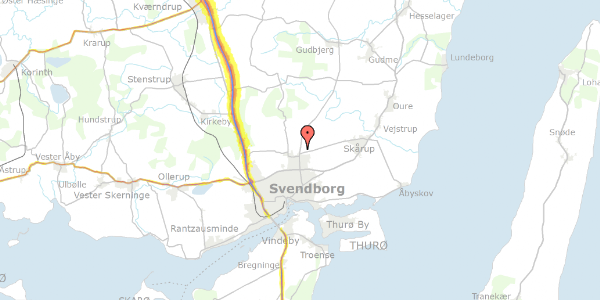 Trafikstøjkort på Ørbækvej 127, 5700 Svendborg