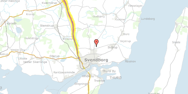 Trafikstøjkort på Ørbækvej 145, 5700 Svendborg