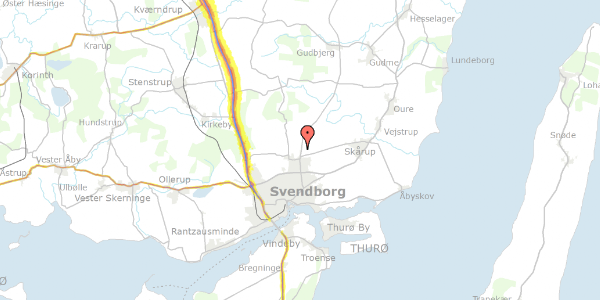 Trafikstøjkort på Ørbækvej 147, 5700 Svendborg