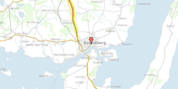 Trafikstøjkort på Ørkildsgade 22, kl. , 5700 Svendborg