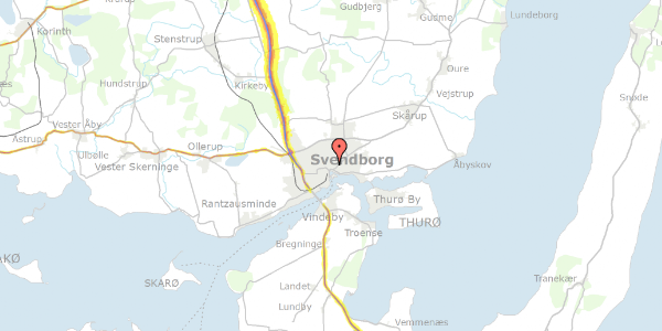 Trafikstøjkort på Ørkildsgade 23E, 1. tv, 5700 Svendborg