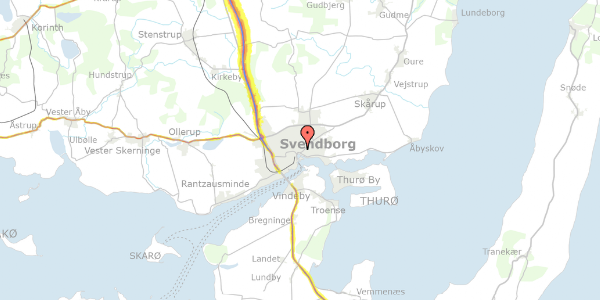 Trafikstøjkort på Ørkildsgade 37D, st. , 5700 Svendborg