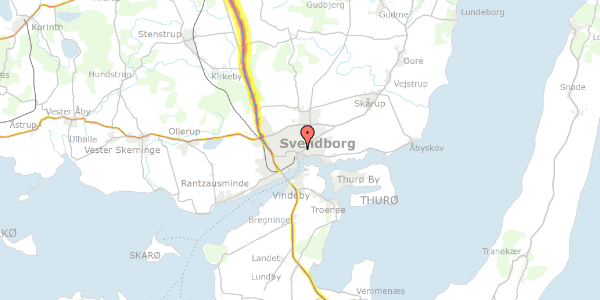 Trafikstøjkort på Ørkildsgade 44, 5700 Svendborg