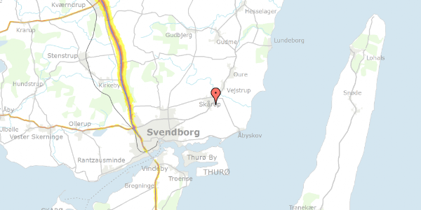 Trafikstøjkort på Østergade 10, 5881 Skårup Fyn