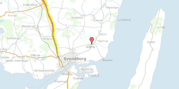 Trafikstøjkort på Østergade 59, 5881 Skårup Fyn