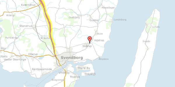 Trafikstøjkort på Østermarken 77, 5881 Skårup Fyn