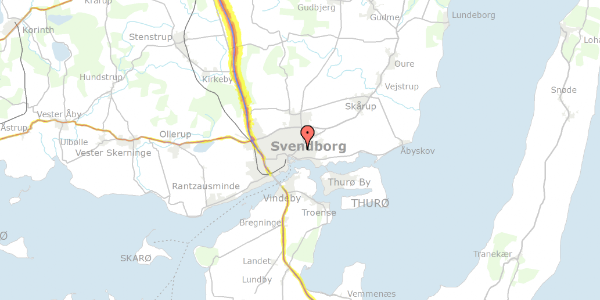 Trafikstøjkort på Østre Skolevej 12, 5700 Svendborg