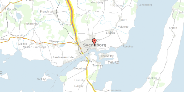 Trafikstøjkort på Østre Skolevej 18, 5700 Svendborg