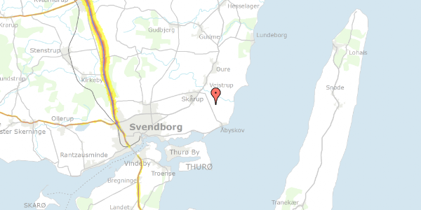 Trafikstøjkort på Åbyskovvej 27, 5881 Skårup Fyn