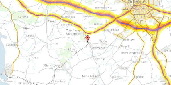 Trafikstøjkort på Skovstrupvej 28, 5690 Tommerup