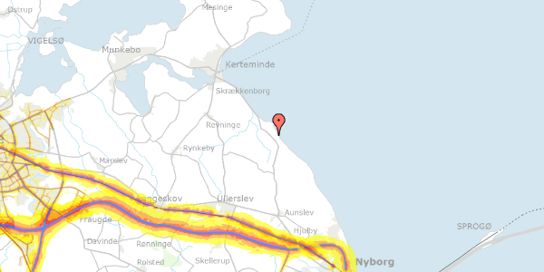 Trafikstøjkort på Dinestrup Strand 2, st. , 5540 Ullerslev