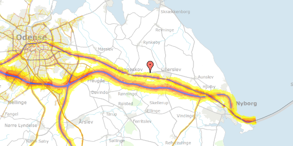 Trafikstøjkort på Gl. Langeskov 41, 5550 Langeskov