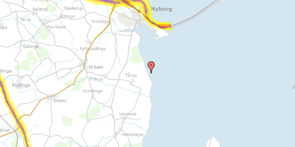 Trafikstøjkort på Agertoften 1, 5871 Frørup