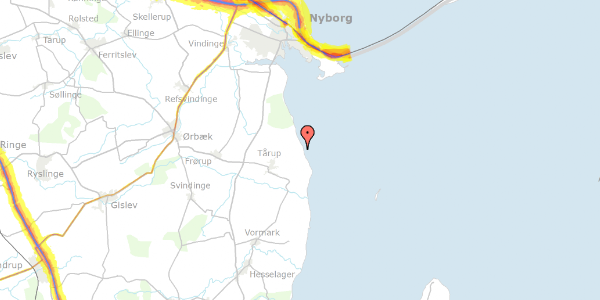 Trafikstøjkort på Engtoften 9, 5871 Frørup