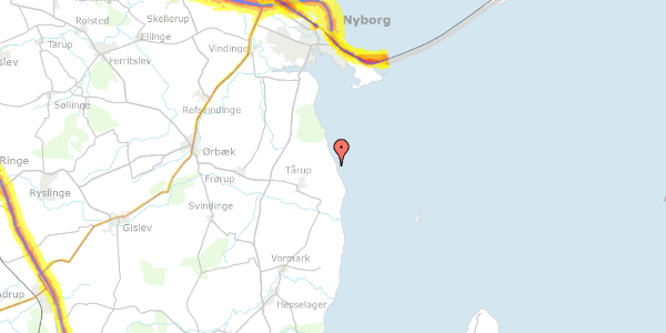 Trafikstøjkort på Engtoften 11, 5871 Frørup