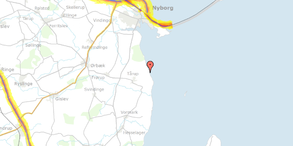 Trafikstøjkort på Maemosevej 1, 5871 Frørup