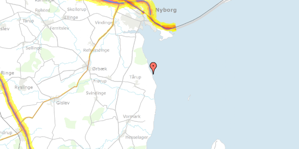 Trafikstøjkort på Maemosevej 14, 5871 Frørup