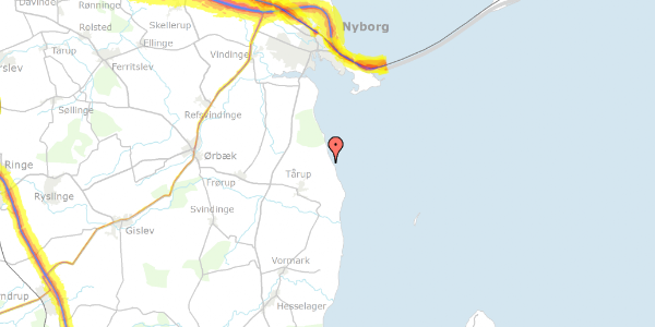 Trafikstøjkort på Maemosevej 43, 5871 Frørup