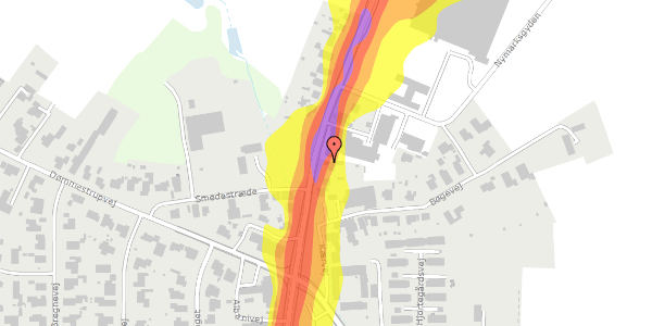 Trafikstøjkort på Albanivej 9, 5792 Årslev