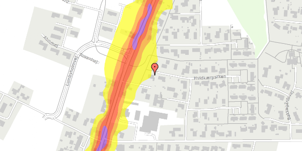 Trafikstøjkort på Hvidkærparken 51, 5792 Årslev