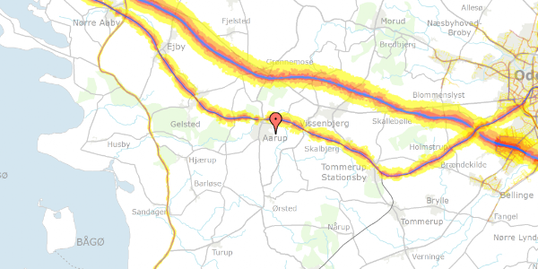 Trafikstøjkort på Æblehaven 22, 5560 Aarup