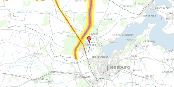 Trafikstøjkort på Centrumsgaden 145A, 6330 Padborg