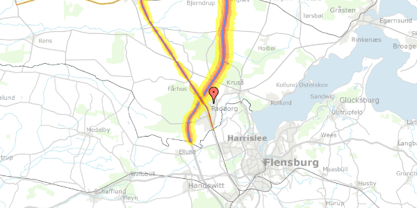 Trafikstøjkort på Ellundvej 12, 6330 Padborg
