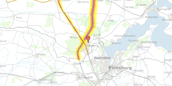 Trafikstøjkort på Ellundvej 47, 6330 Padborg