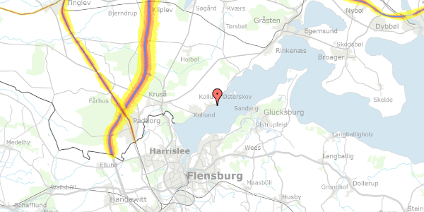 Trafikstøjkort på Fjordvejen 60, 6340 Kruså