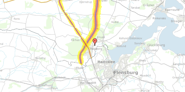 Trafikstøjkort på Hærvejen 18, 6330 Padborg