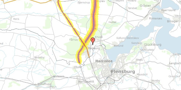 Trafikstøjkort på Hærvejen 21B, 6330 Padborg