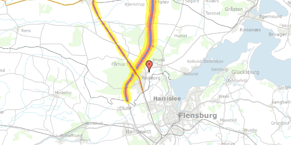 Trafikstøjkort på Hærvejen 23A, 6330 Padborg