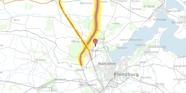 Trafikstøjkort på Hærvejen 27, 6330 Padborg