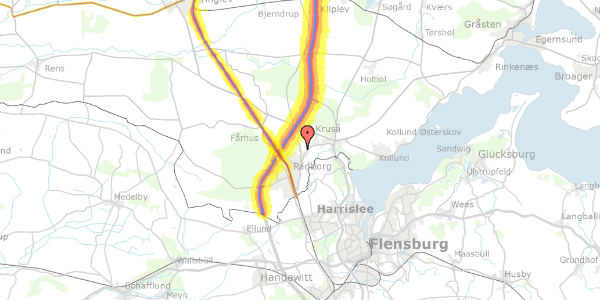 Trafikstøjkort på Hærvejen 37, 6330 Padborg