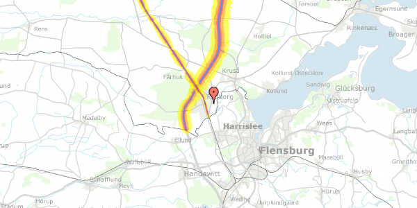 Trafikstøjkort på Jernbanegade 45, 6330 Padborg