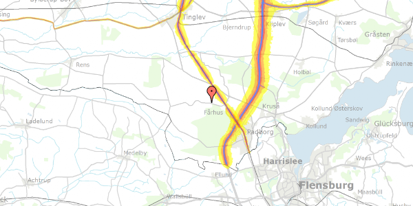 Trafikstøjkort på Kragelundvej 24, 6330 Padborg