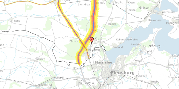 Trafikstøjkort på Nørreløkke 4, 6330 Padborg