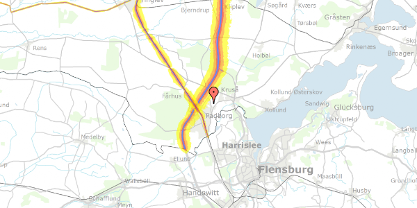 Trafikstøjkort på Nørreløkke 14, 6330 Padborg