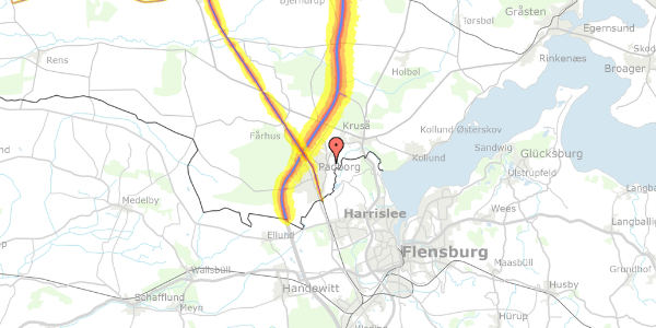 Trafikstøjkort på Rønshavevej 9, 6330 Padborg