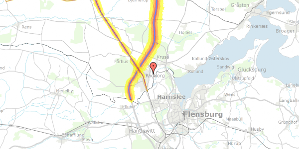 Trafikstøjkort på Rønshavevej 10, 6330 Padborg